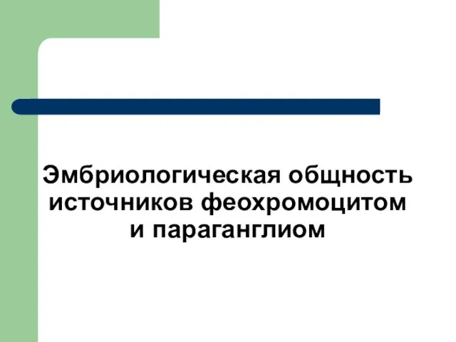 Эмбриологическая общность источников феохромоцитом и параганглиом