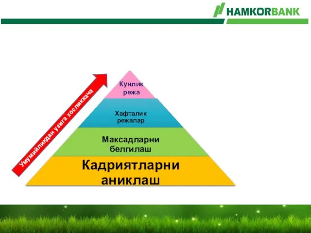 Кунлик режа Умумийликдан узига хосликкача