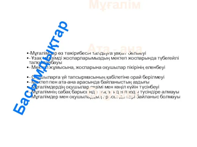 -Мұғалімдер өз тәжірибесін талдауға уақыт бөлмеуі - Ұзақ мерзімді жоспарларымыздың мектеп