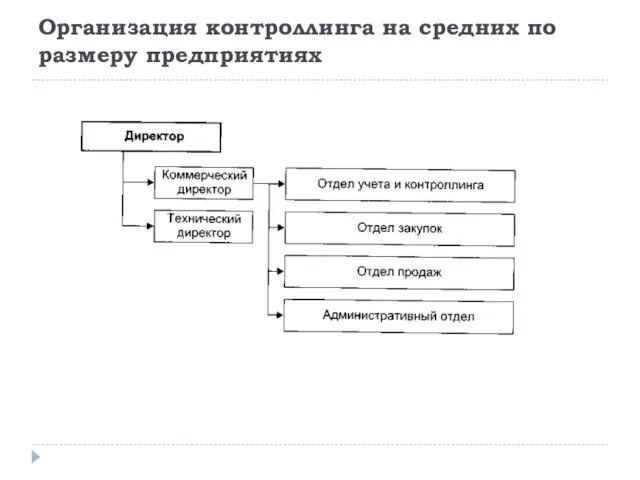 Организация контроллинга на средних по размеру предприятиях