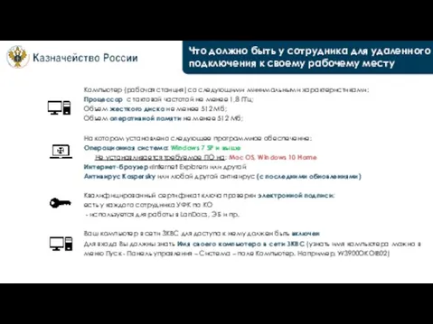 Что должно быть у сотрудника для удаленного подключения к своему рабочему месту