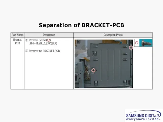 Separation of BRACKET-PCB