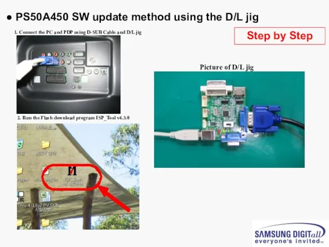 ● PS50A450 SW update method using the D/L jig D-SUB Cable