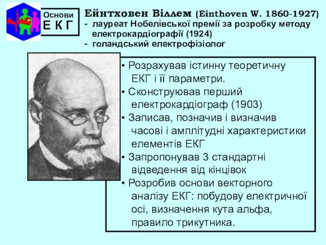 Основи Е К Г Ейнтховен Віллем (Einthoven W. 1860-1927) - лауреат