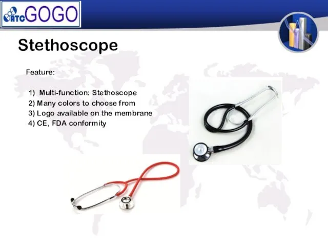 Stethoscope Feature: 1) Multi-function: Stethoscope 2) Many colors to choose from