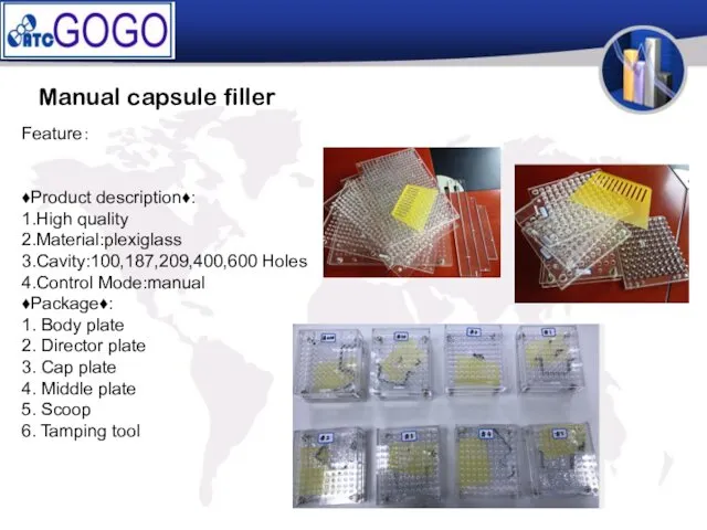 Manual capsule filler Feature： ♦Product description♦: 1.High quality 2.Material:plexiglass 3.Cavity:100,187,209,400,600 Holes