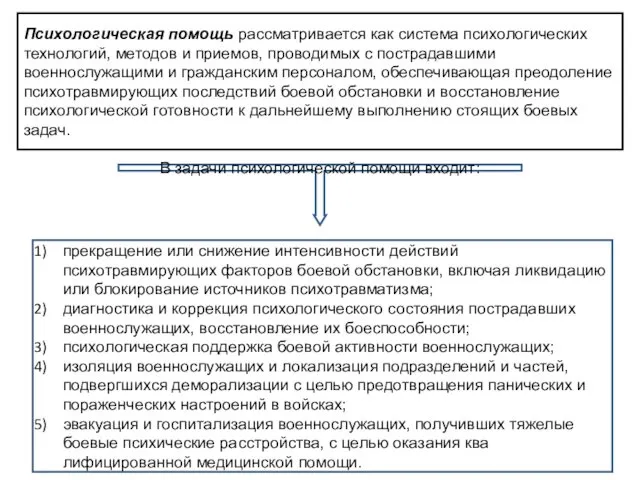 Психологическая помощь рассматривается как система пси­хологических технологий, методов и приемов, проводимых