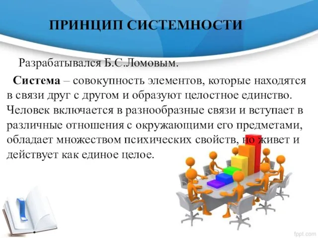 ПРИНЦИП СИСТЕМНОСТИ Разрабатывался Б.С.Ломовым. Система – совокупность элементов, которые находятся в