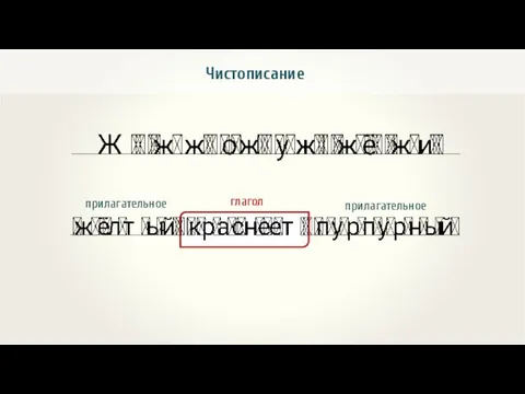 Чистописание прилагательное прилагательное глагол