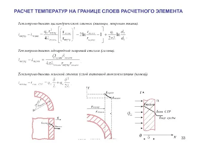 РАСЧЕТ ТЕМПЕРАТУР НА ГРАНИЦЕ СЛОЕВ РАСЧЕТНОГО ЭЛЕМЕНТА