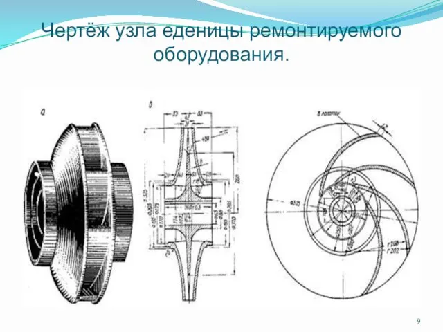 Чертёж узла еденицы ремонтируемого оборудования.