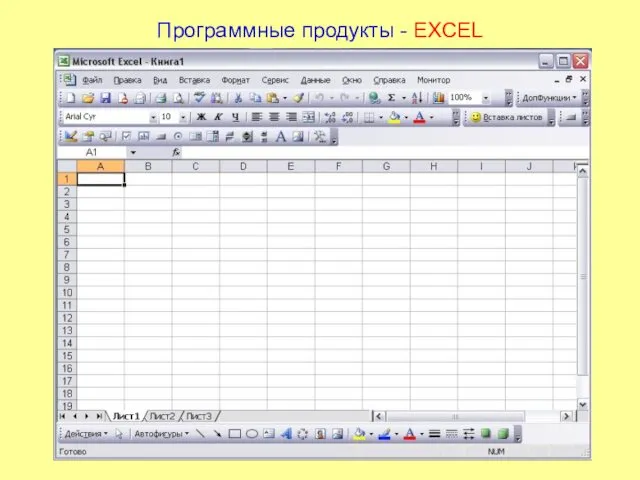 Программные продукты - EXCEL