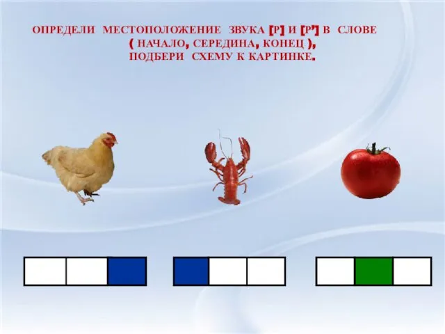 ОПРЕДЕЛИ МЕСТОПОЛОЖЕНИЕ ЗВУКА [Р] И [Р’] В СЛОВЕ ( НАЧАЛО, СЕРЕДИНА,