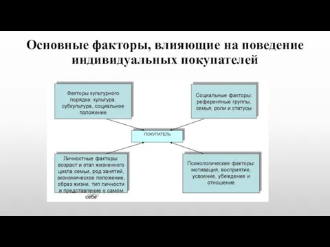 Основные факторы, влияющие на поведение индивидуальных покупателей