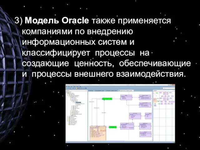 3) Модель Oracle также применяется компаниями по внедрению информационных систем и