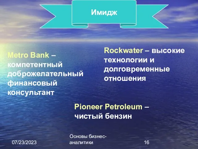 07/23/2023 Основы бизнес-аналитики Metro Bank – компетентный доброжелательный финансовый консультант Pioneer