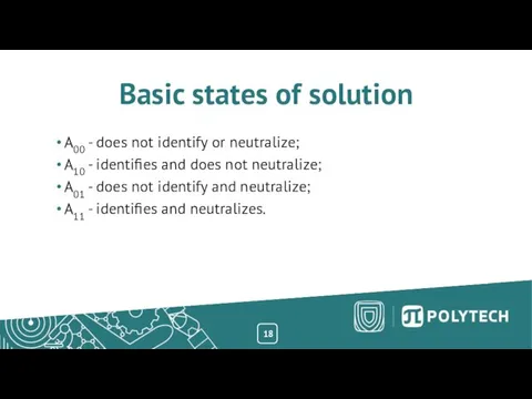 18 Basic states of solution A00 - does not identify or