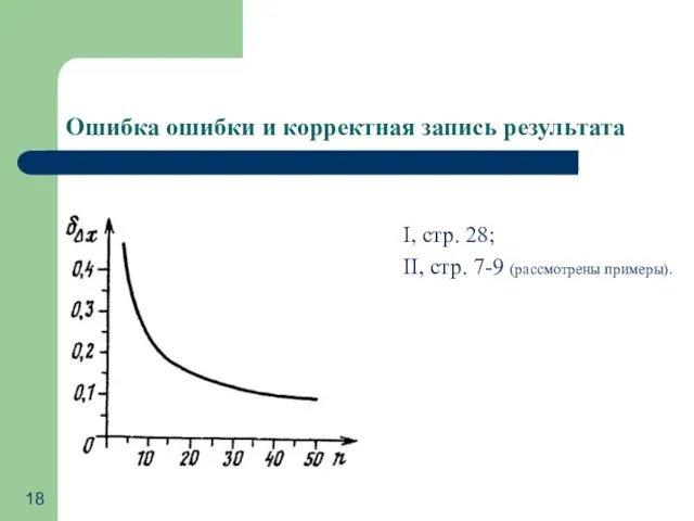 Ошибка ошибки и корректная запись результата I, стр. 28; II, стр. 7-9 (рассмотрены примеры).