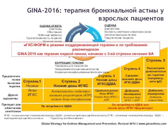 Global Strategy for Asthma Management and Prevention. Revised 2016 // www.ginasthma.com