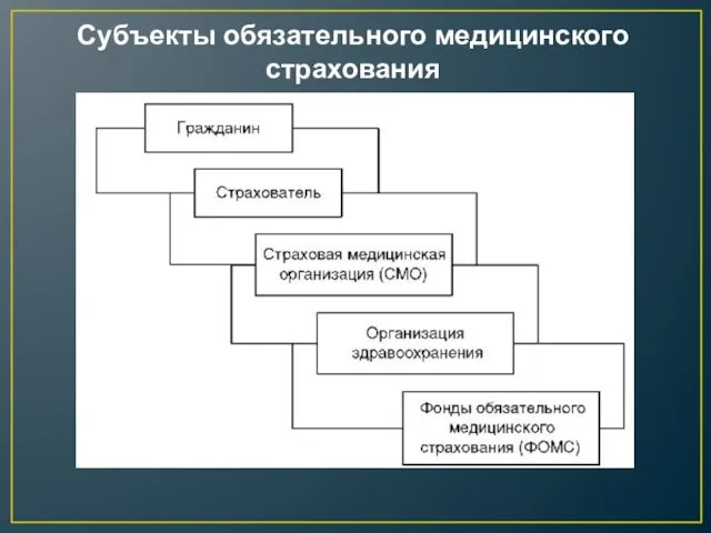 Субъекты обязательного медицинского страхования