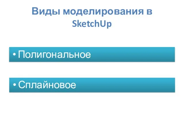 Виды моделирования в SketchUp Полигональное Сплайновое