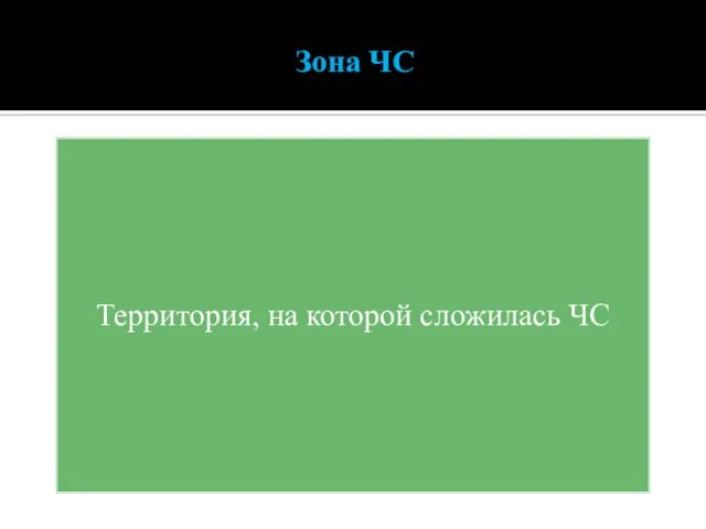 Зона ЧС Территория, на которой сложилась ЧС