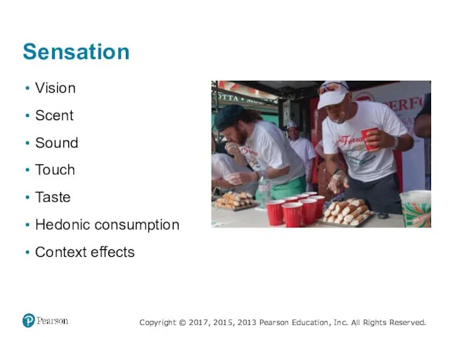 Sensation Vision Scent Sound Touch Taste Hedonic consumption Context effects