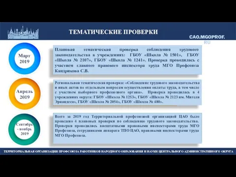 ТЕМАТИЧЕСКИЕ ПРОВЕРКИ Региональная тематическая проверка: «Соблюдение трудового законодательства и иных актов