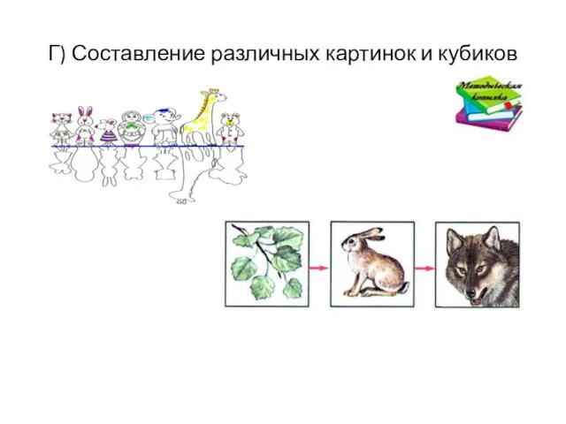 Г) Составление различных картинок и кубиков