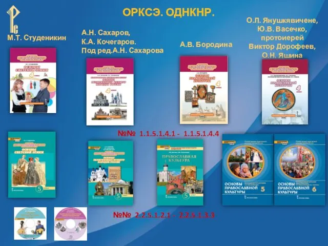 ОРКСЭ. ОДНКНР. А.Н. Сахаров, К.А. Кочегаров. Под ред.А.Н. Сахарова А.В. Бородина