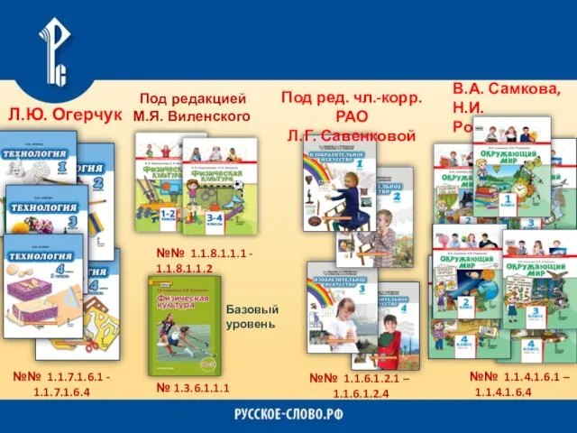 Л.Ю. Огерчук №№ 1.1.7.1.6.1 - 1.1.7.1.6.4 Под редакцией М.Я. Виленского №№