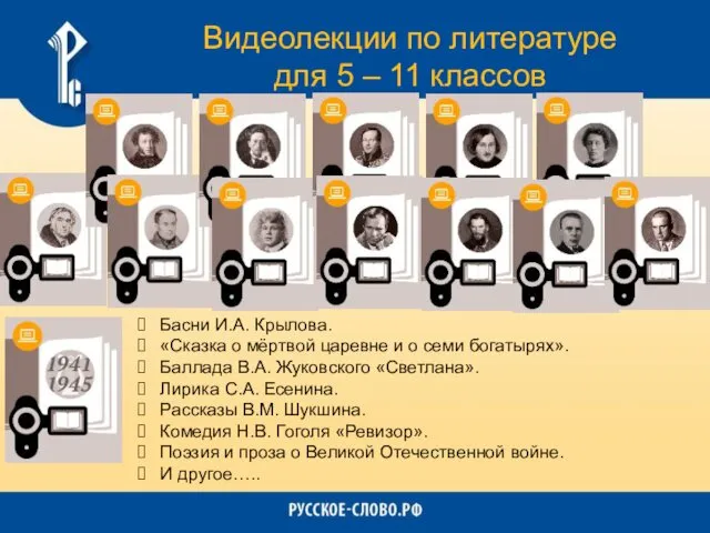 Видеолекции по литературе для 5 – 11 классов Басни И.А. Крылова.