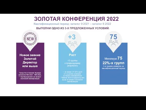 Квалификационный период: каталог 9 2021 – каталог 8 2022 ВЫПОЛНИ ОДНО