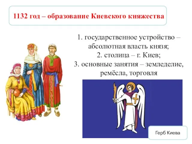 1. государственное устройство – абсолютная власть князя; 2. столица – г.