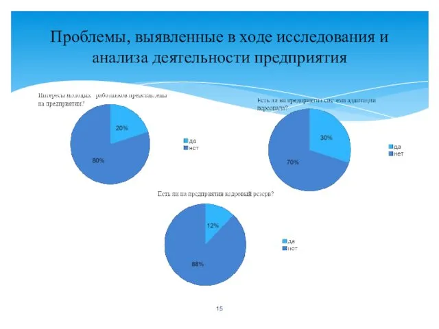 Проблемы, выявленные в ходе исследования и анализа деятельности предприятия