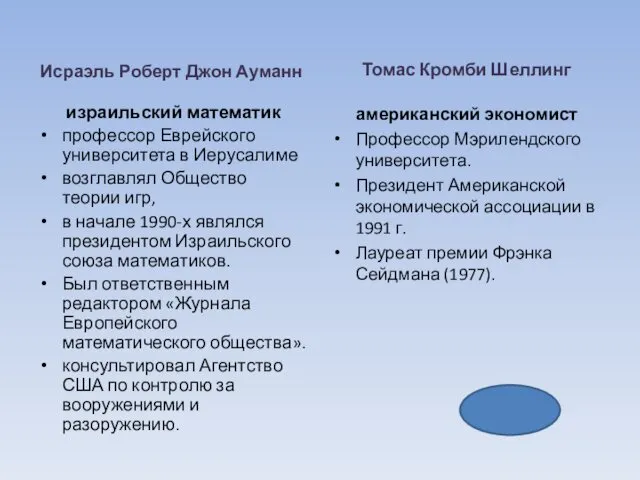 Исраэль Роберт Джон Ауманн израильский математик профессор Еврейского университета в Иерусалиме