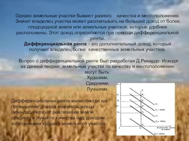 Однако земельные участки бывают разного качества и местоположения. Значит владелец участка