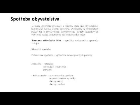 Spotřeba obyvatelstva