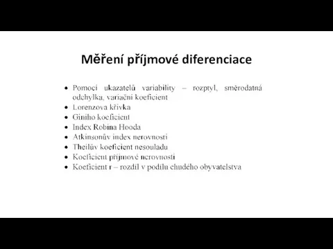 Měření příjmové diferenciace