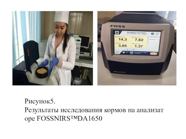 Рисунок5.Результаты исследования кормов на анализаторе FOSSNIRS™DA1650