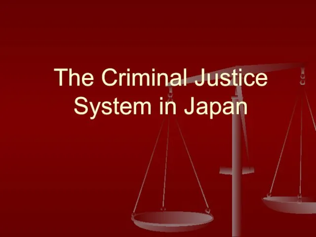 The Criminal Justice System in Japan