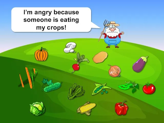 I’m angry because someone is eating my crops!