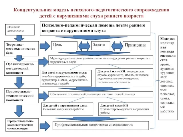 Концептуальная модель психолого-педагогического сопровождения детей с нарушениями слуха раннего возраста