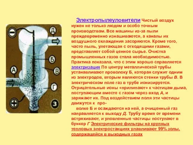 Электропылеуловители Чистый воздух нужен не только людям и особо точным производствам.