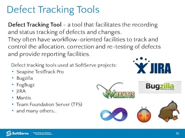 Defect Tracking Tool - a tool that facilitates the recording and