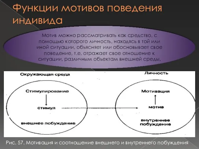 Мотив можно рассматривать как средство, с помощью которого личность, находясь в