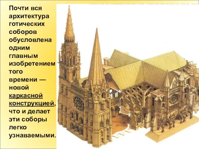 Почти вся архитектура готических соборов обусловлена одним главным изобретением того времени