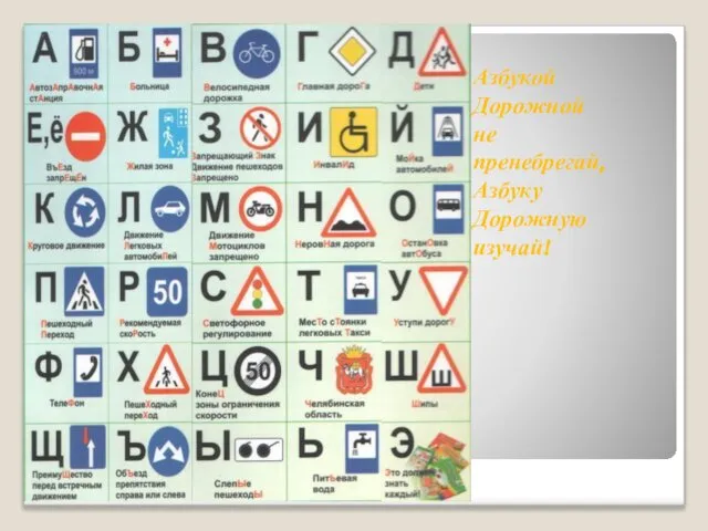 Азбукой Дорожной не пренебрегай, Азбуку Дорожную изучай!