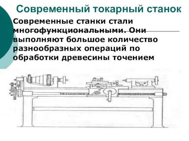 Современный токарный станок Современные станки стали многофункциональными. Они выполняют большое количество