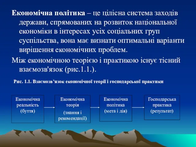 Економічна політика – це цілісна система заходів держави, спрямованих на розвиток